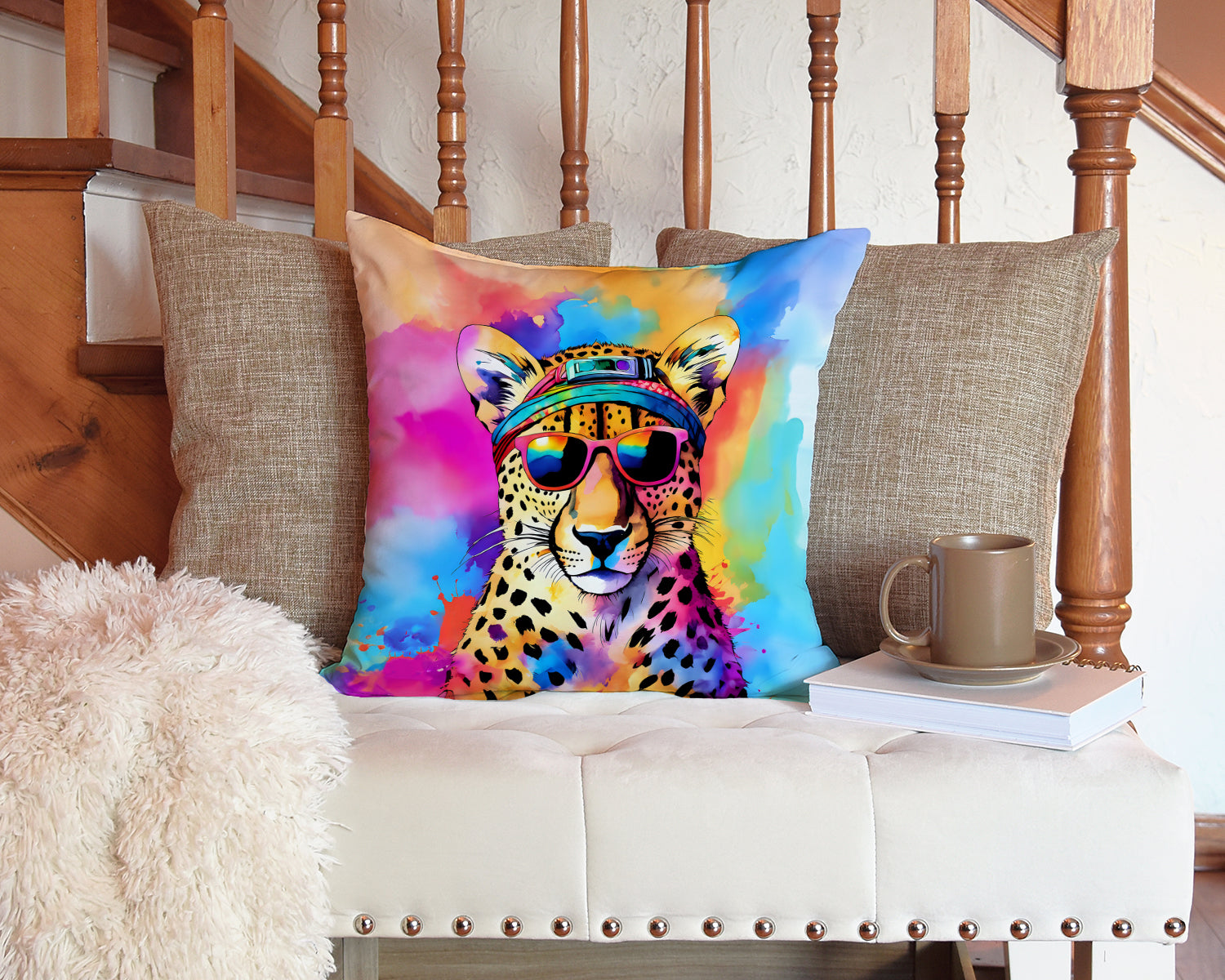 Hippie Animal Cheetah Throw Pillow