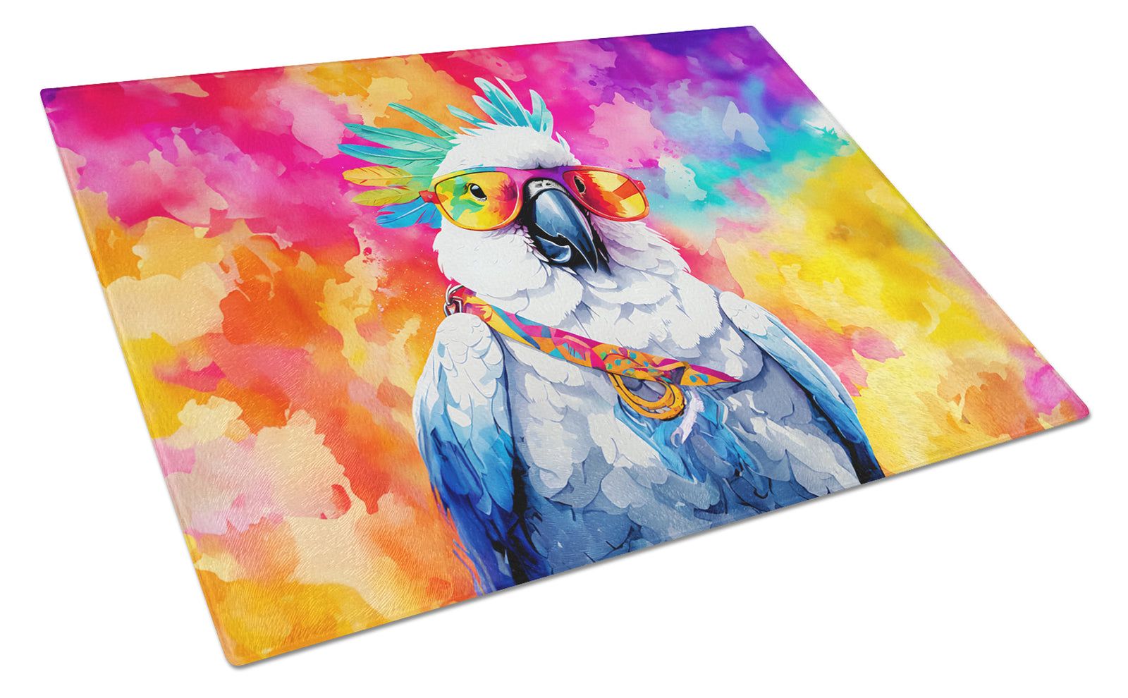 Buy this Hippie Animal Cockatoo Glass Cutting Board