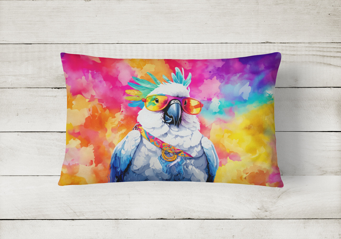 Hippie Animal Cockatoo Throw Pillow