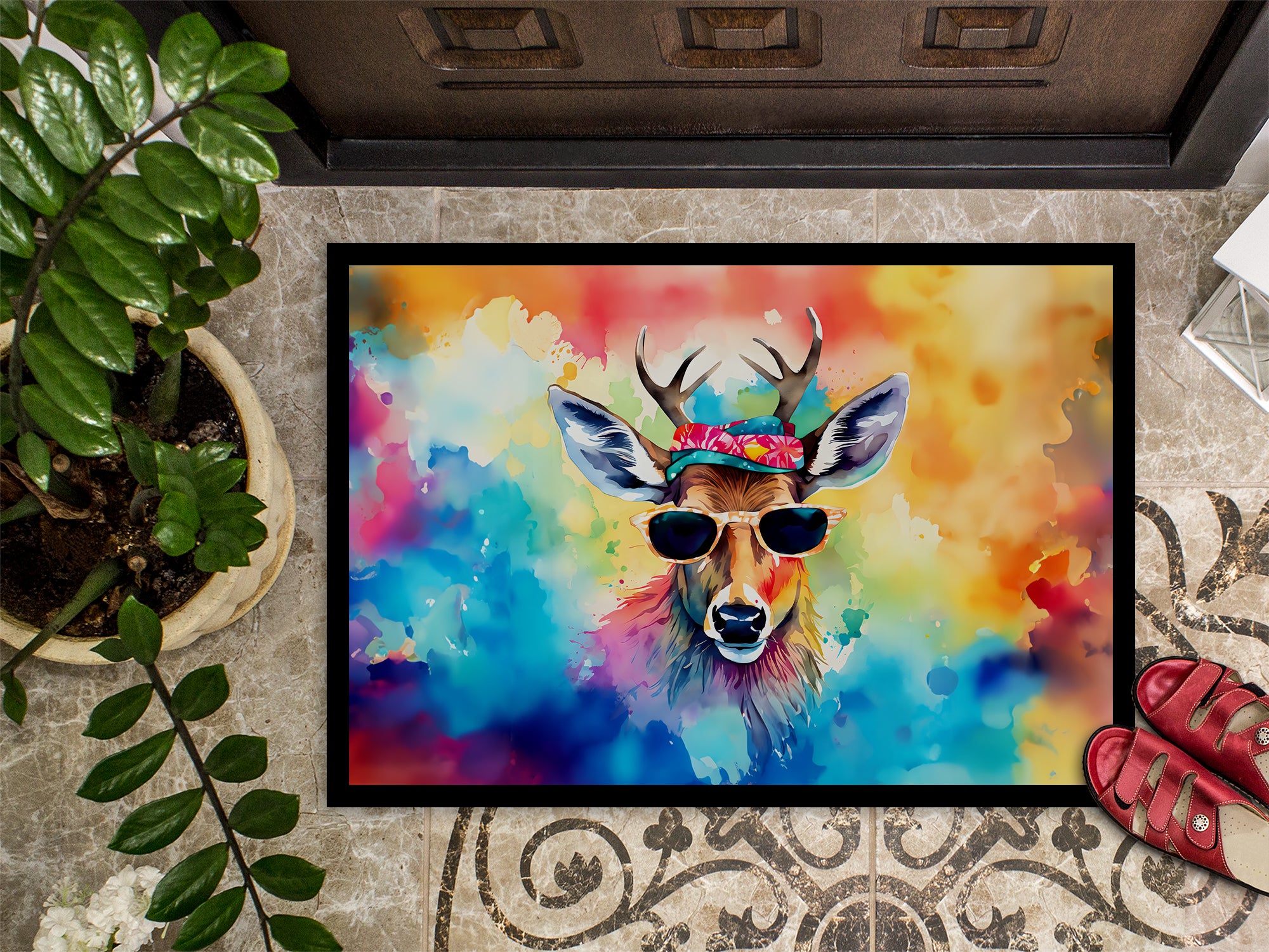 Hippie Animal Deer Doormat