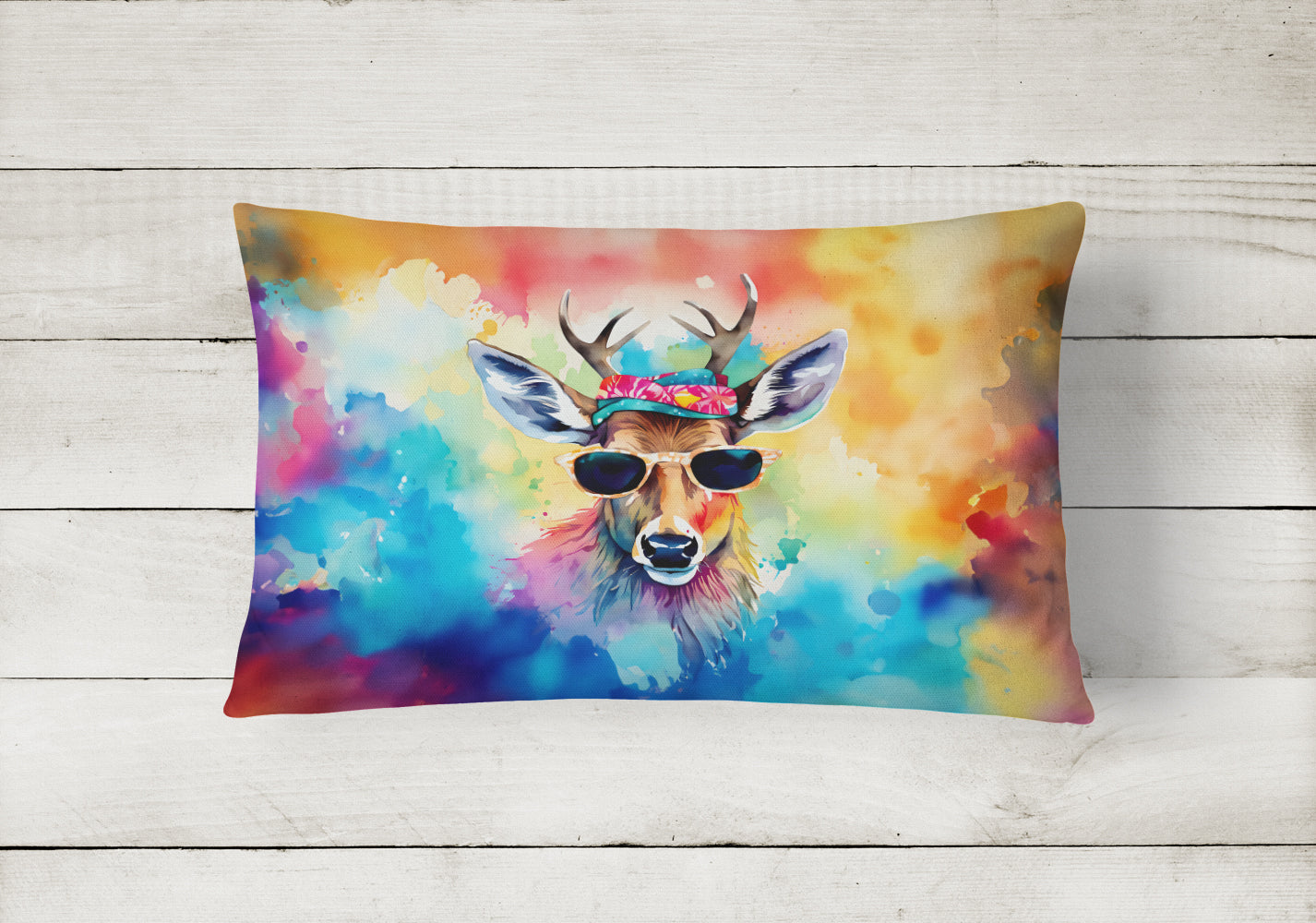 Hippie Animal Deer Throw Pillow