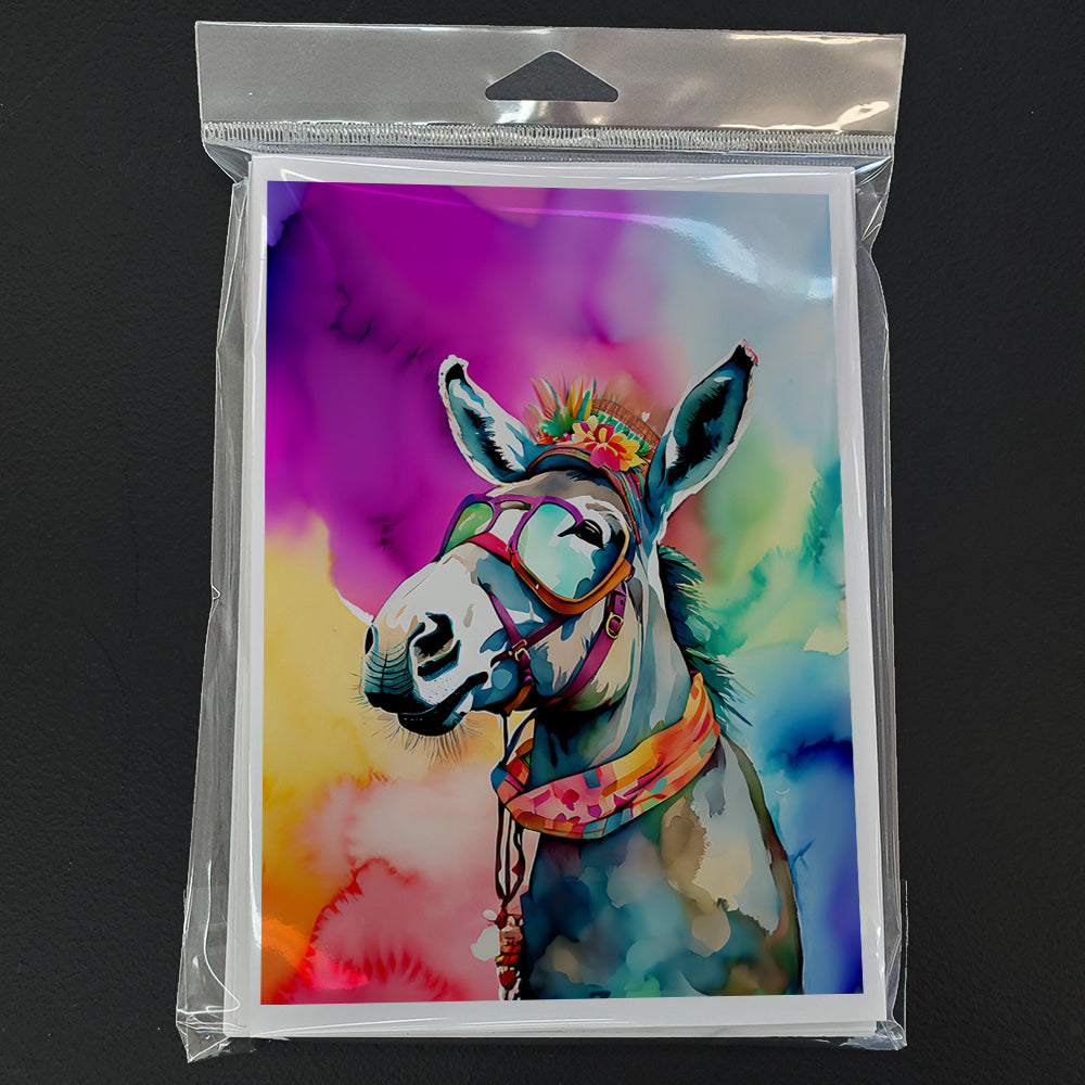 Hippie Animal Donkey Greeting Cards Pack of 8