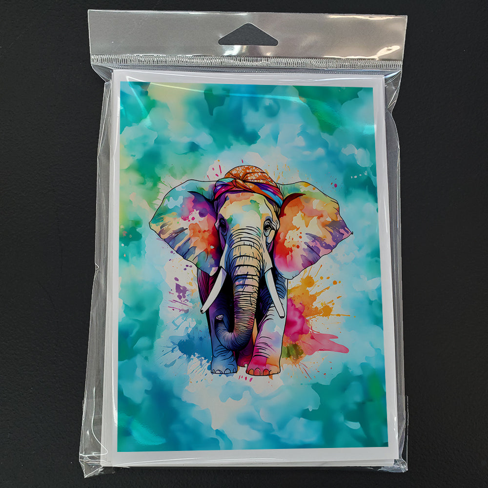 Hippie Animal Elephant Greeting Cards Pack of 8