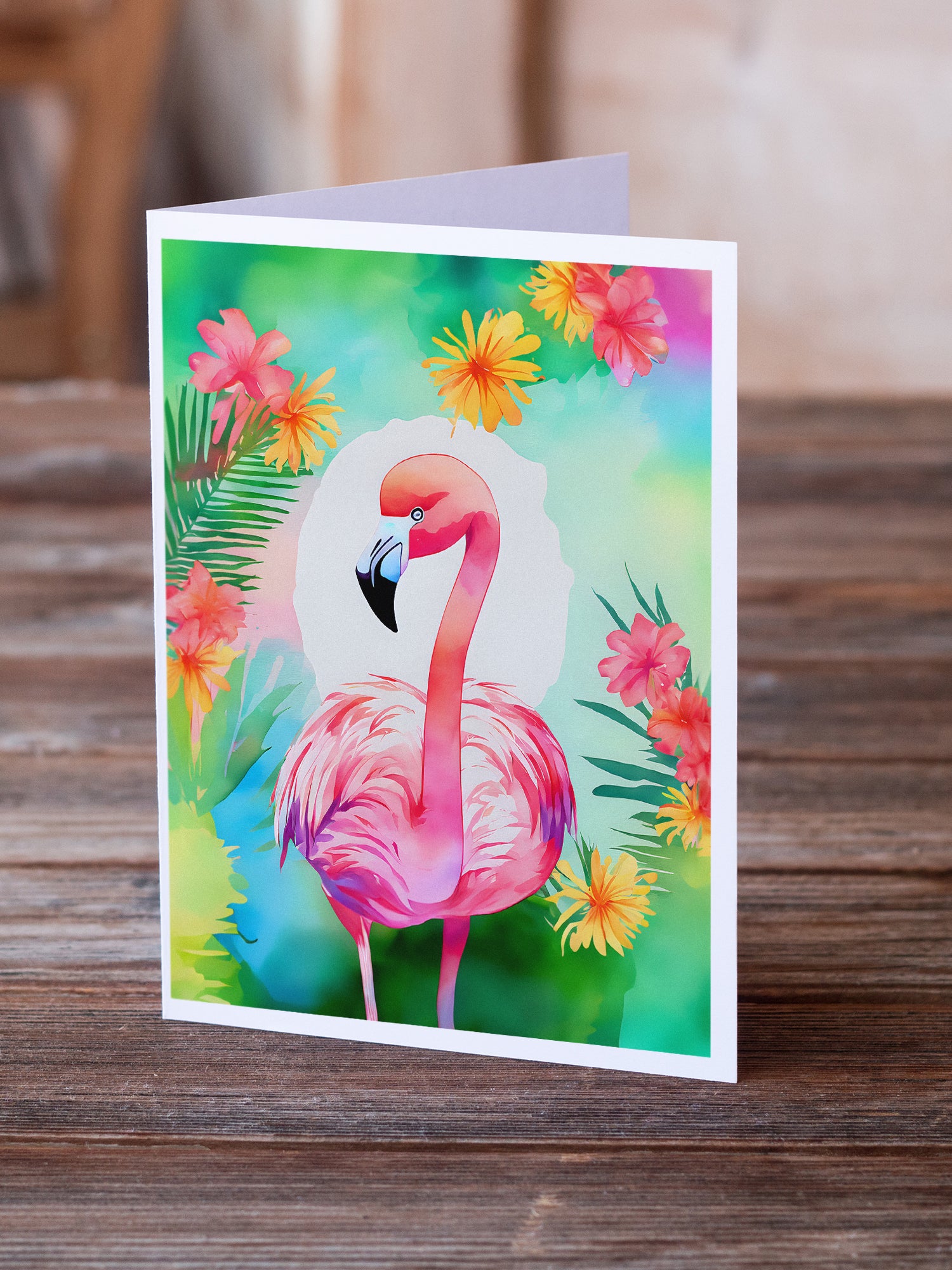 Hippie Animal Flamingo Greeting Cards Pack of 8