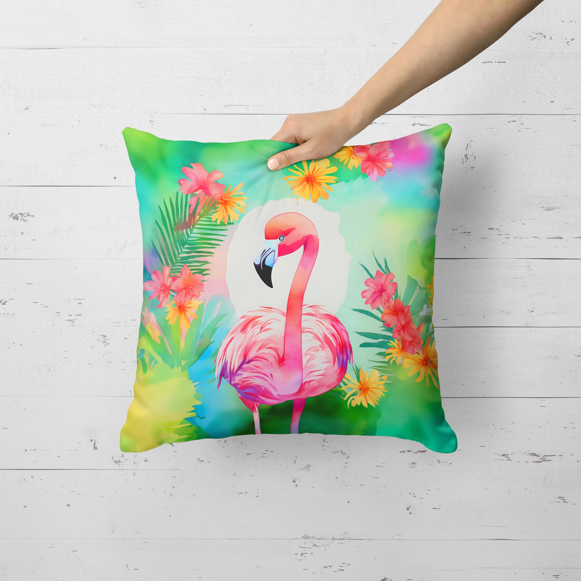 Hippie Animal Flamingo Throw Pillow