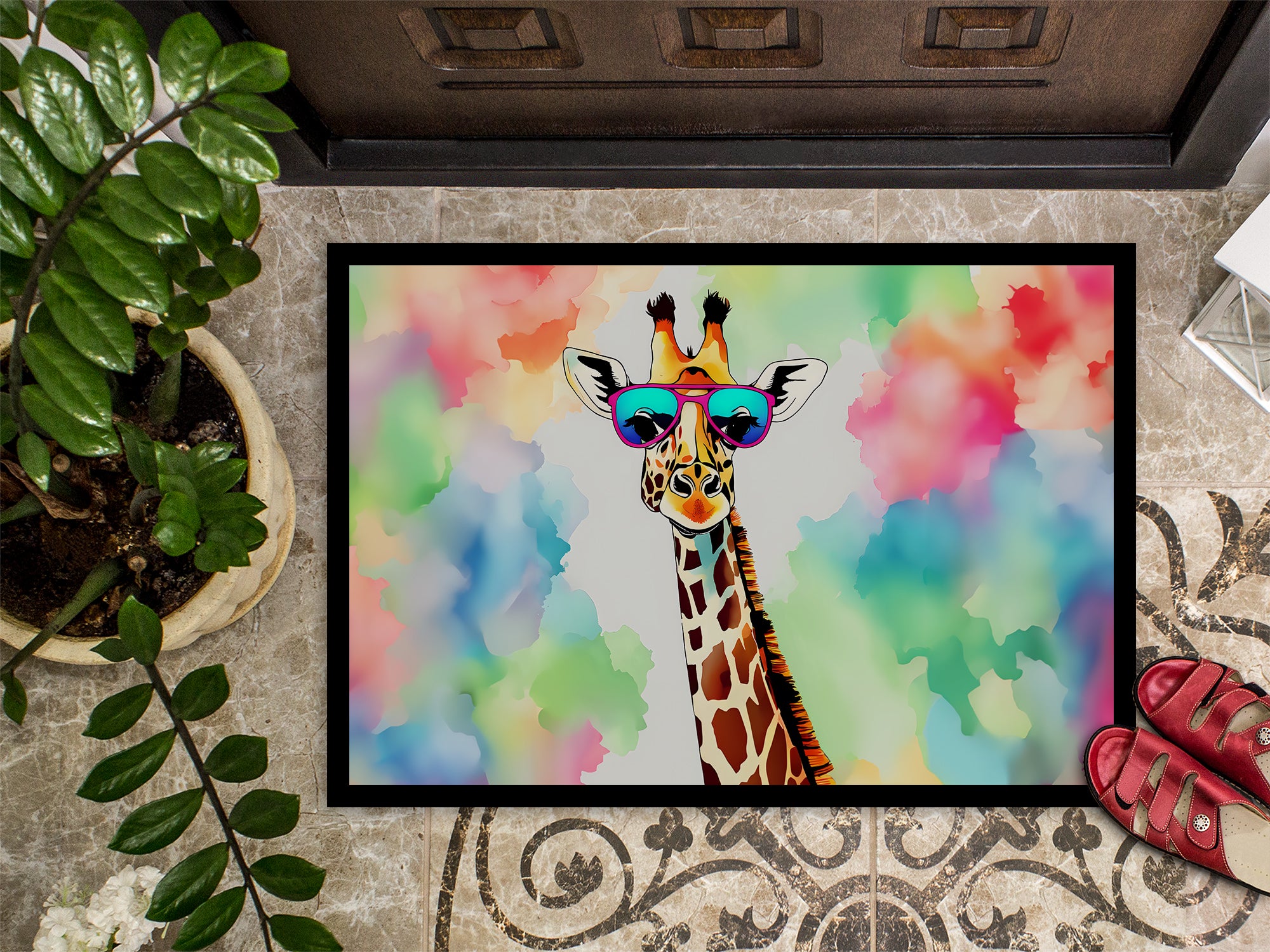 Hippie Animal Giraffe Doormat