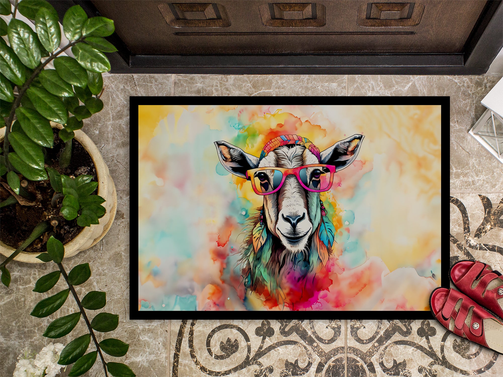 Hippie Animal Goat Doormat