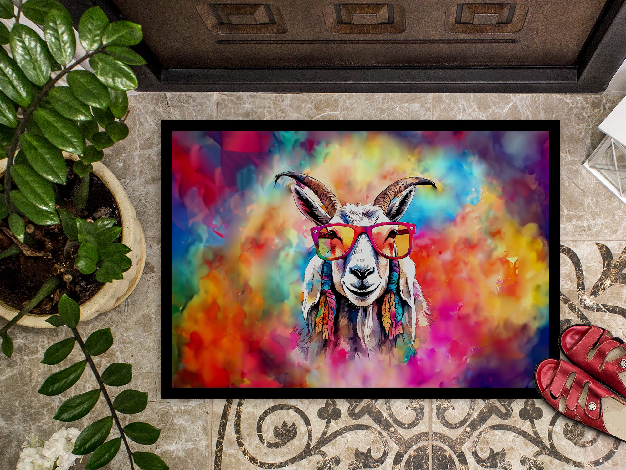 Hippie Animal Goat Doormat