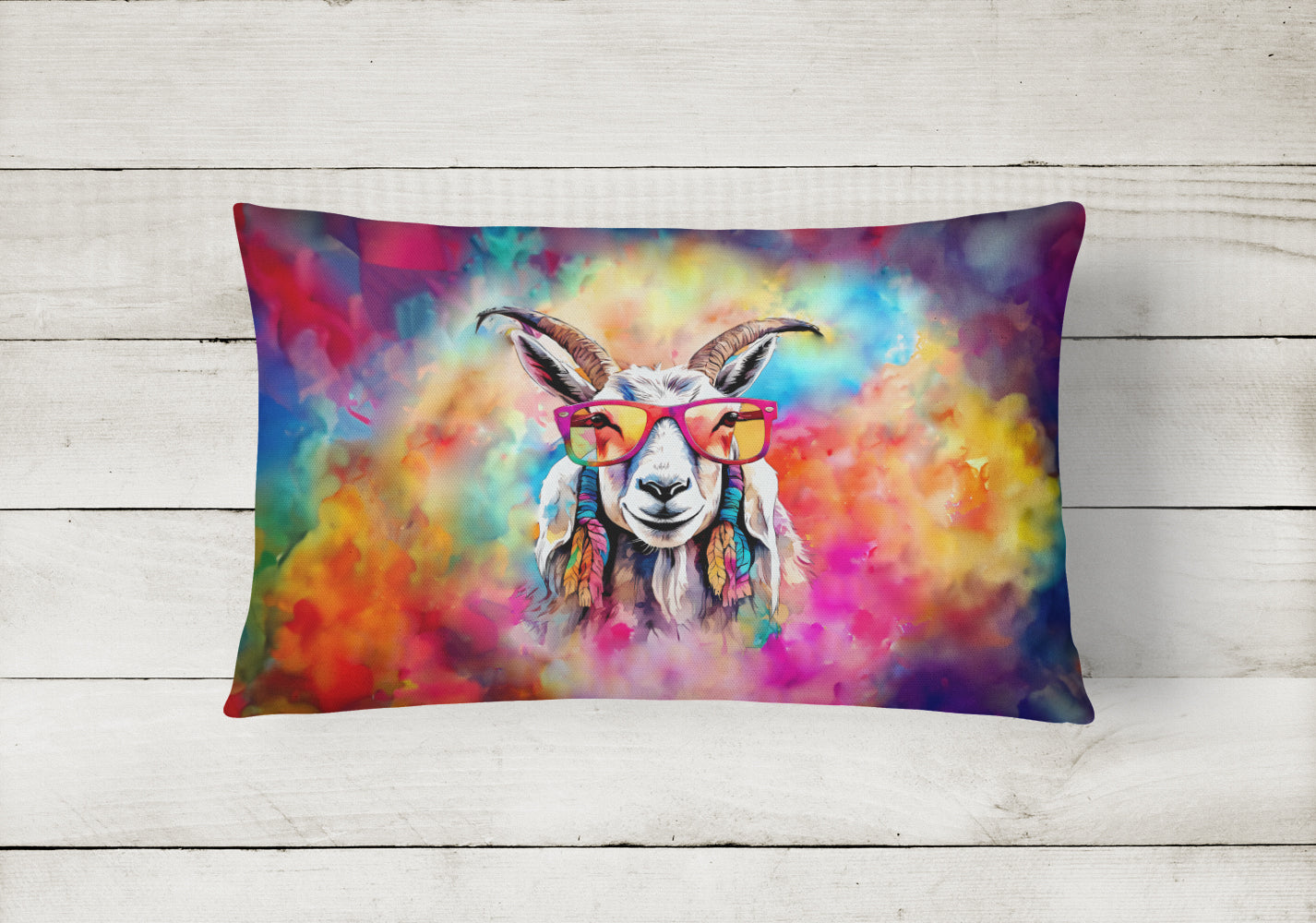 Hippie Animal Goat Throw Pillow