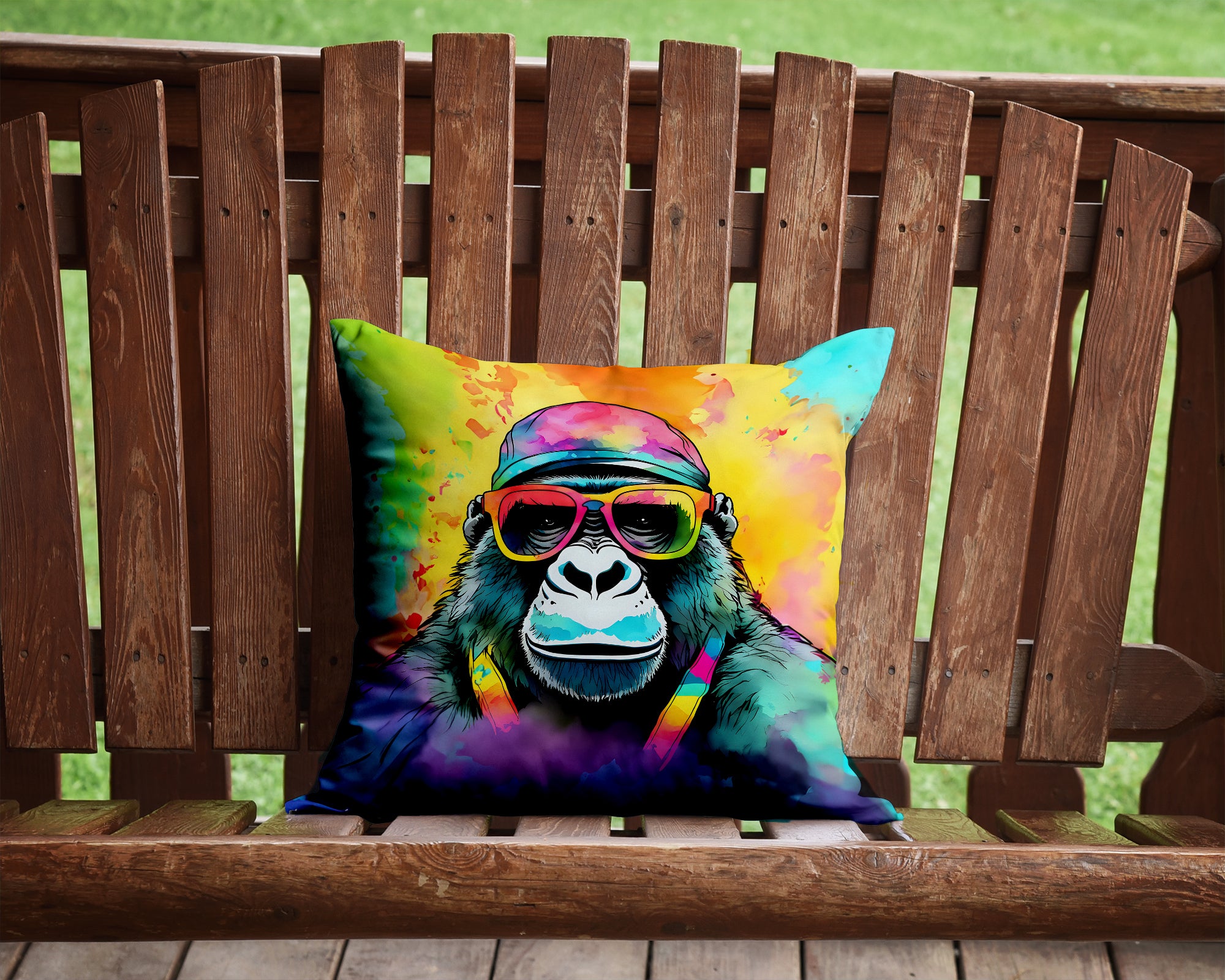 Hippie Animal Gorilla Throw Pillow