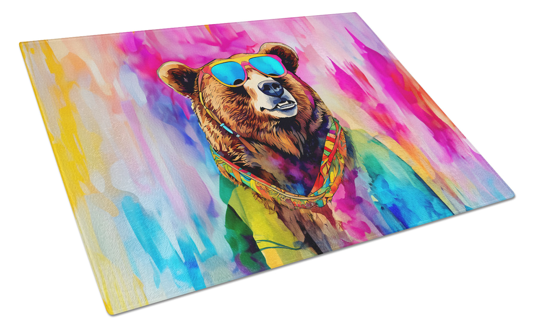 Buy this Hippie Animal Grizzly Bear Glass Cutting Board
