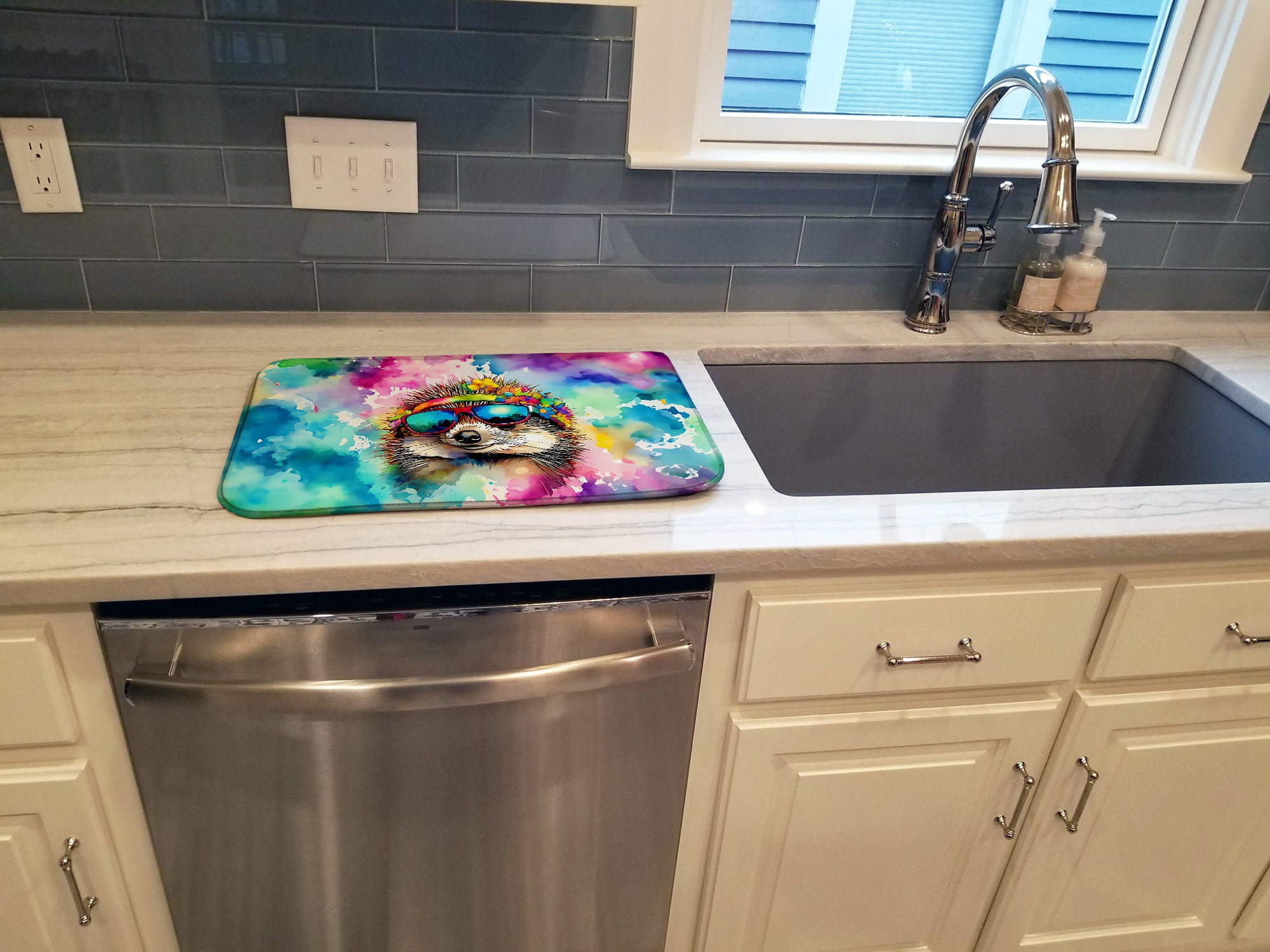 Hippie Animal Hedgehog Dish Drying Mat