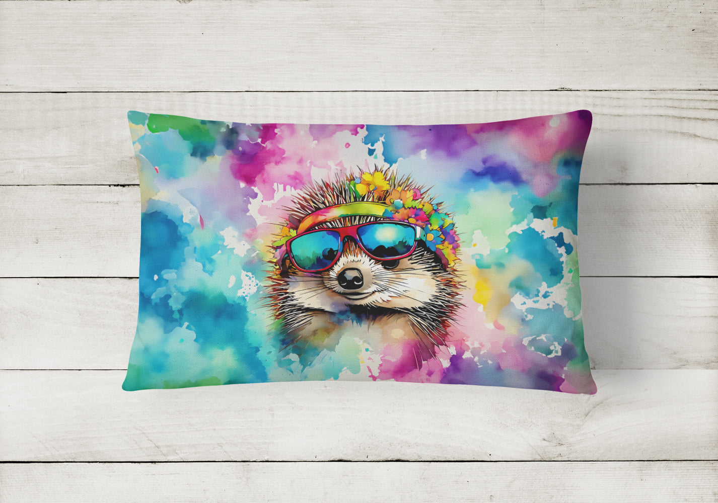 Caroline's Treasures Hippie Animal Hedgehog Throw Pillow