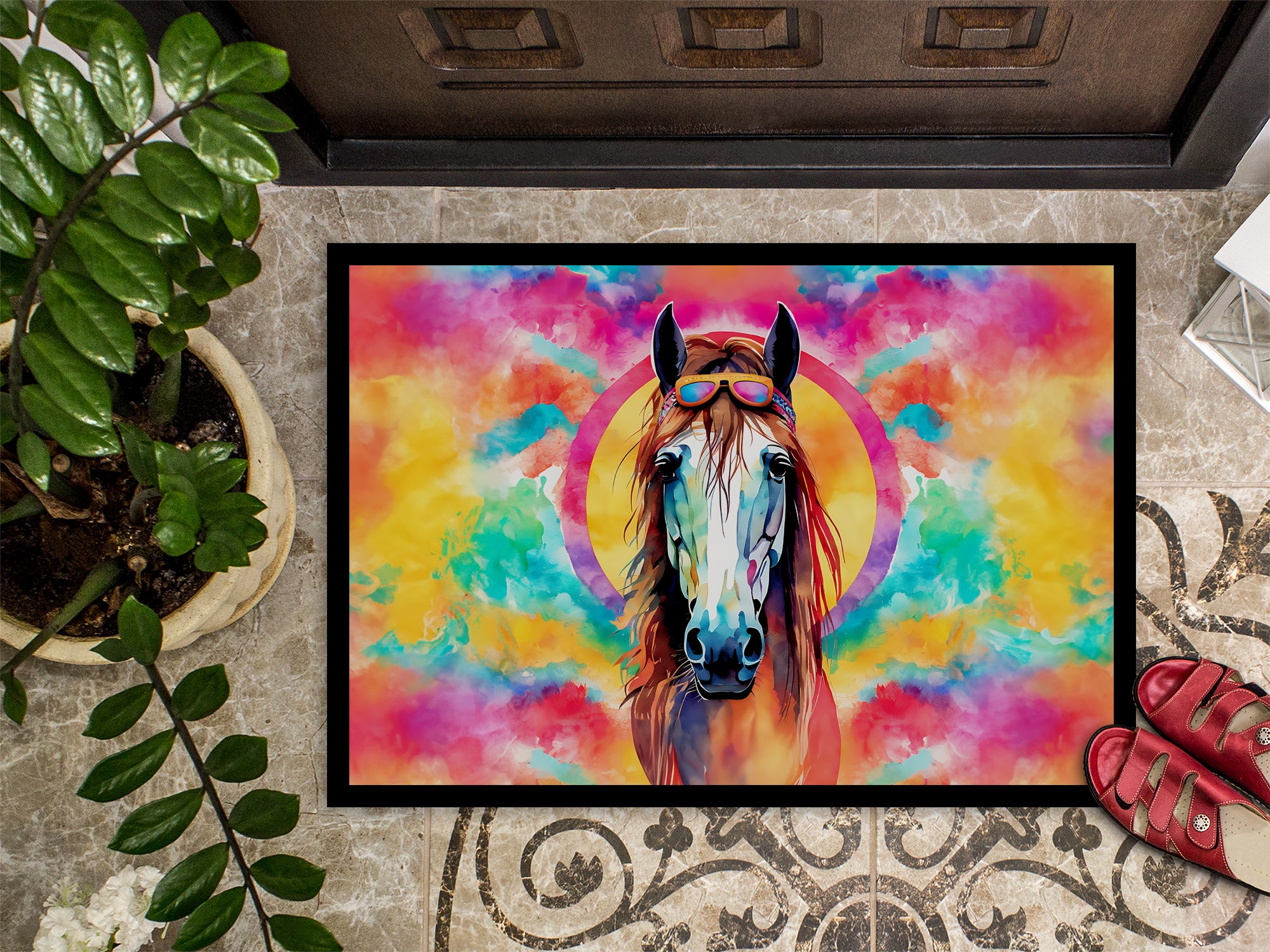 Hippie Animal Horse Doormat