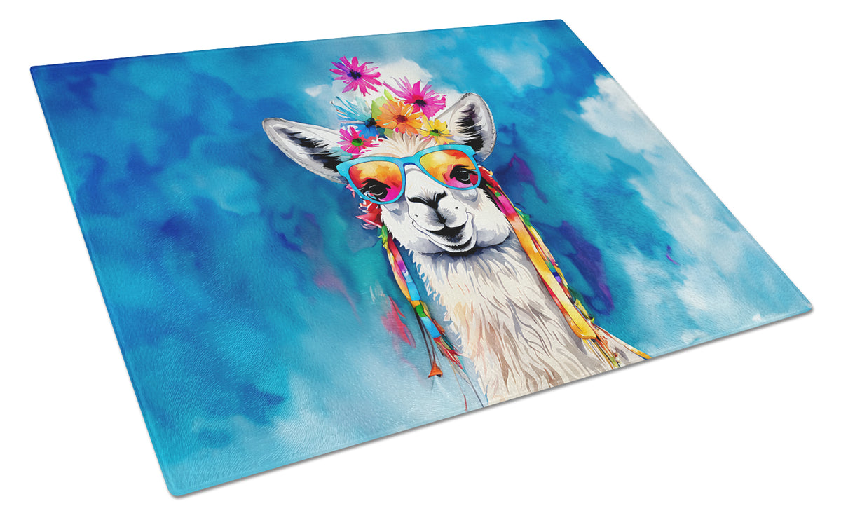 Buy this Hippie Animal Llama Glass Cutting Board