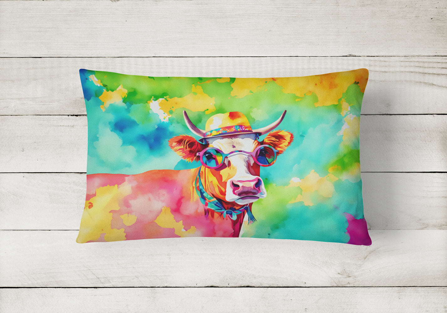 Buy this Hippie Animal Malvi Cow Throw Pillow