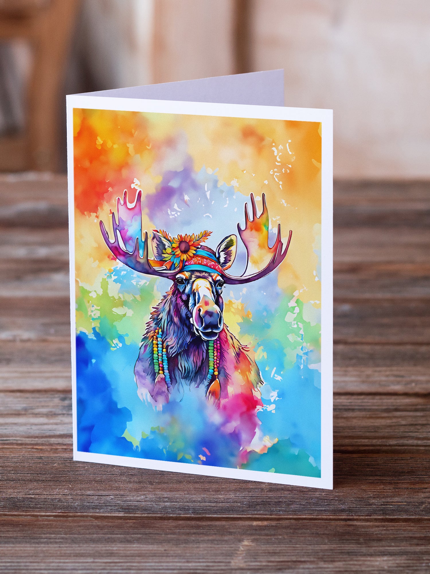 Hippie Animal Moose Greeting Cards Pack of 8