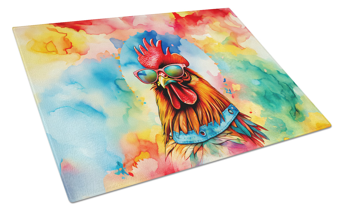 Buy this Hippie Animal Red Rooster Glass Cutting Board