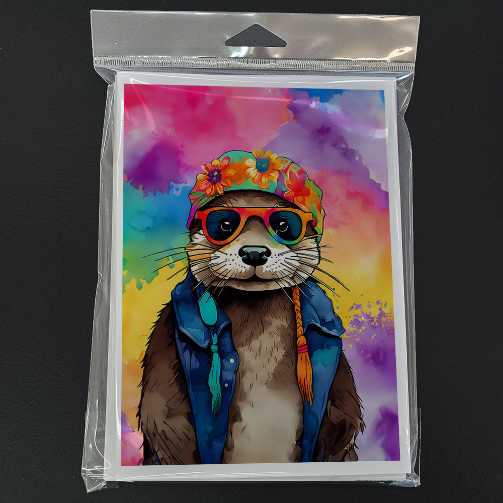 Hippie Animal Otter Greeting Cards Pack of 8