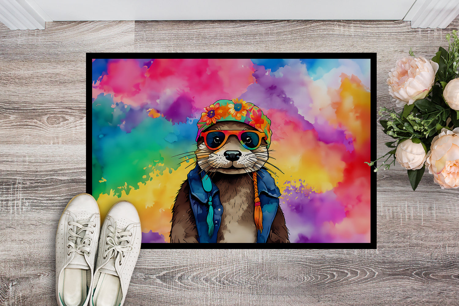 Caroline's Treasures Hippie Animal Otter Doormat-24x36 Indoor / Outdoor Rug | Made in USA