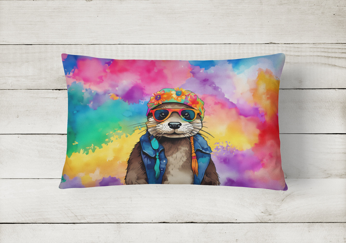 Caroline's Treasures Hippie Animal Otter Throw Pillow