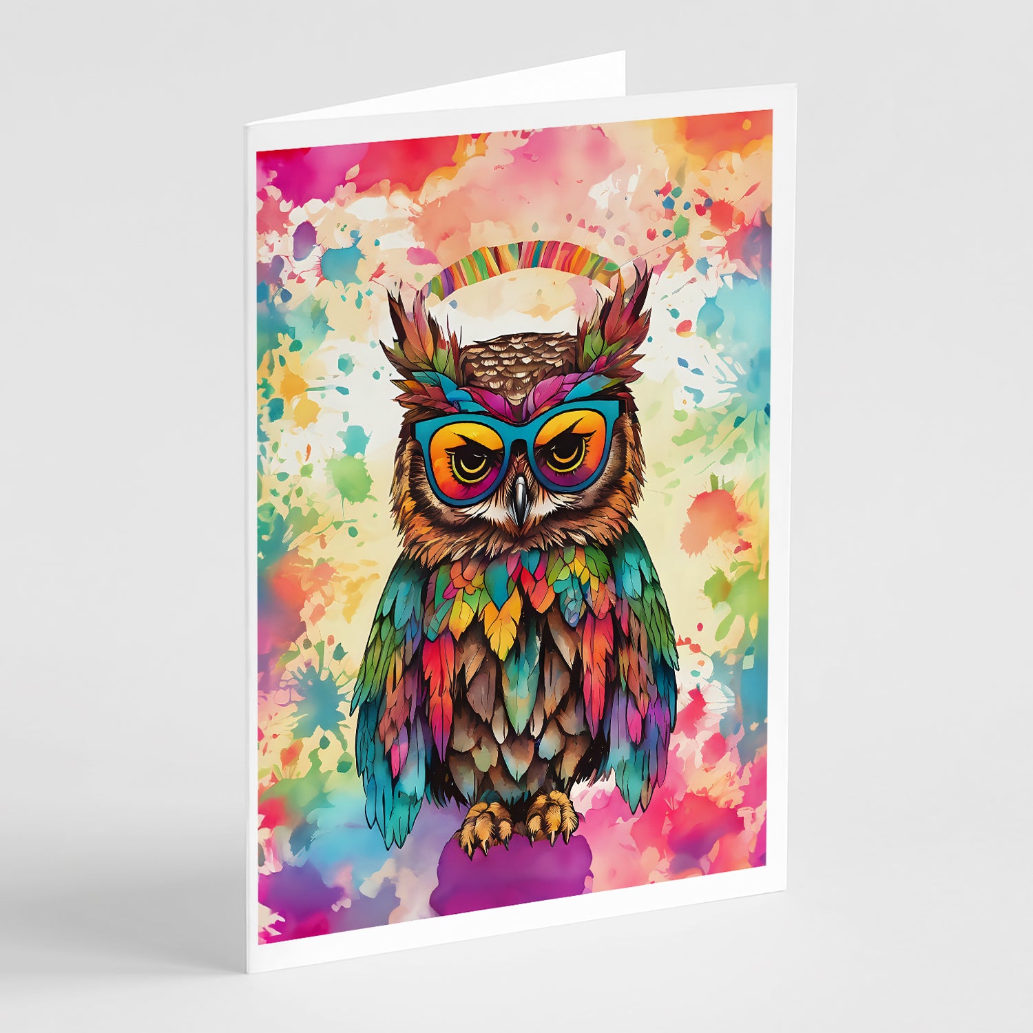Buy this Hippie Animal Owl Greeting Cards Pack of 8
