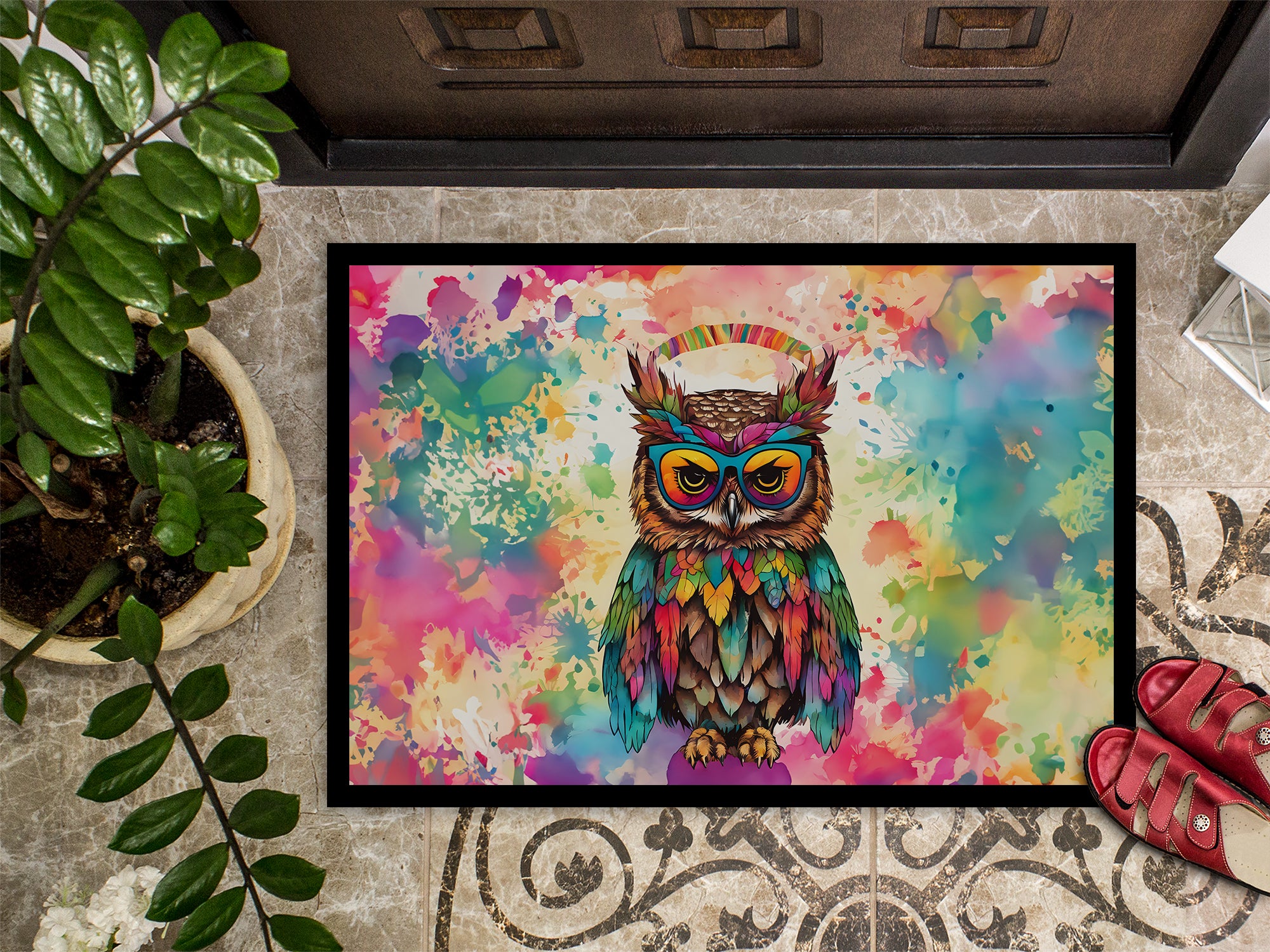 Hippie Animal Owl Doormat