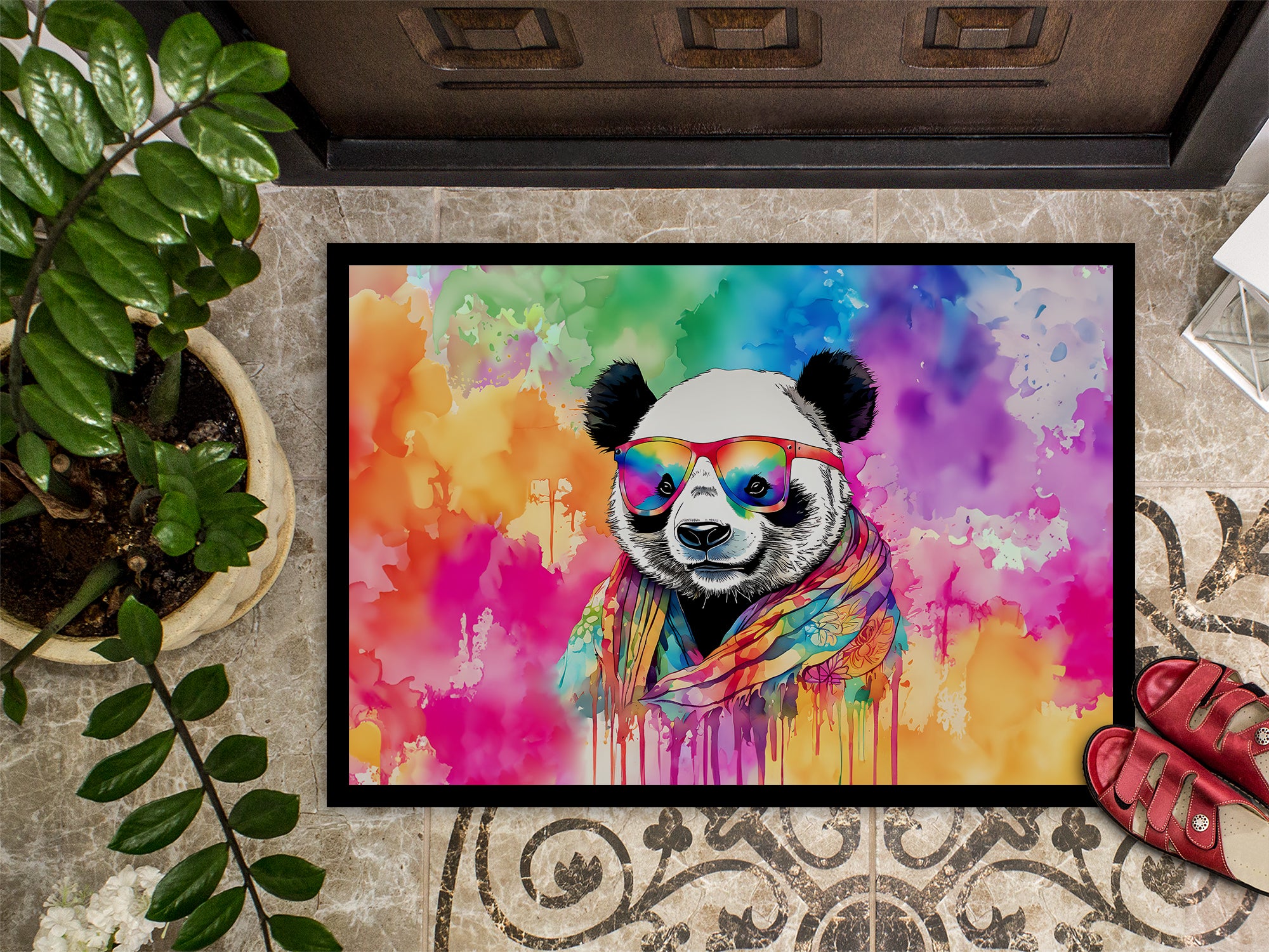 Hippie Animal Panda Doormat