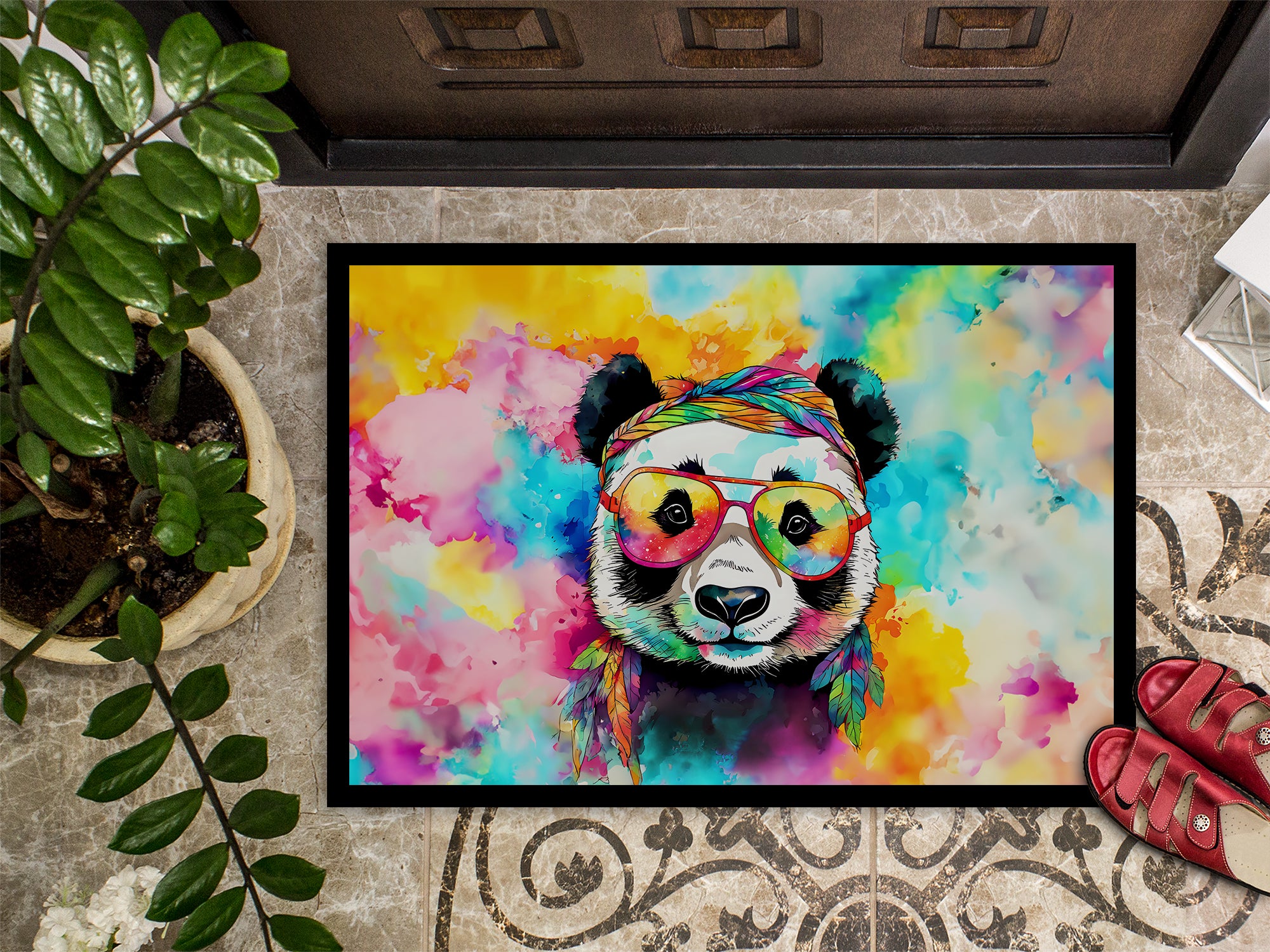 Hippie Animal Panda Doormat