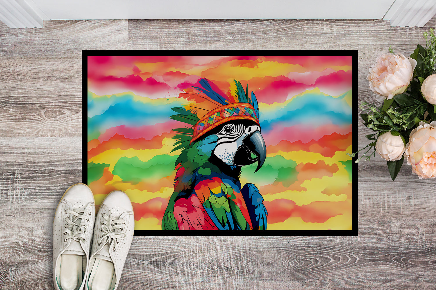 Hippie Animal Parrot Doormat