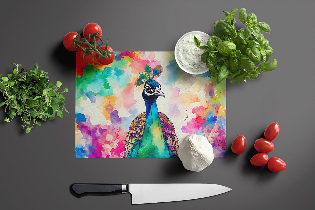 Caroline's Treasures Hippie Animal Peacock Glass Cutting Boards – Durable, Decorative Kitchen Art