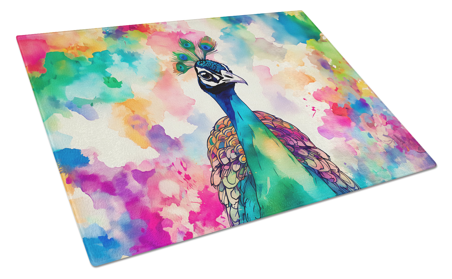 Buy this Hippie Animal Peacock Glass Cutting Board