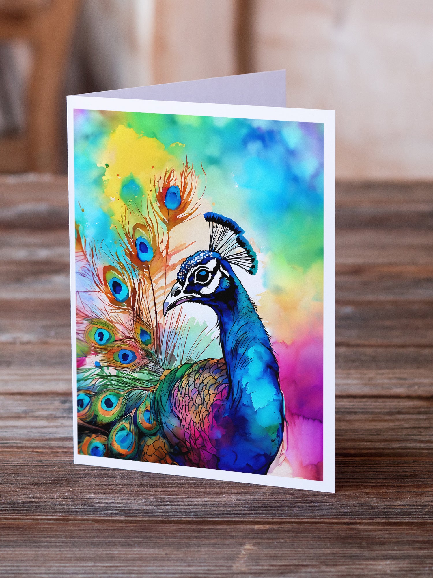 Hippie Animal Peacock Greeting Cards Pack of 8