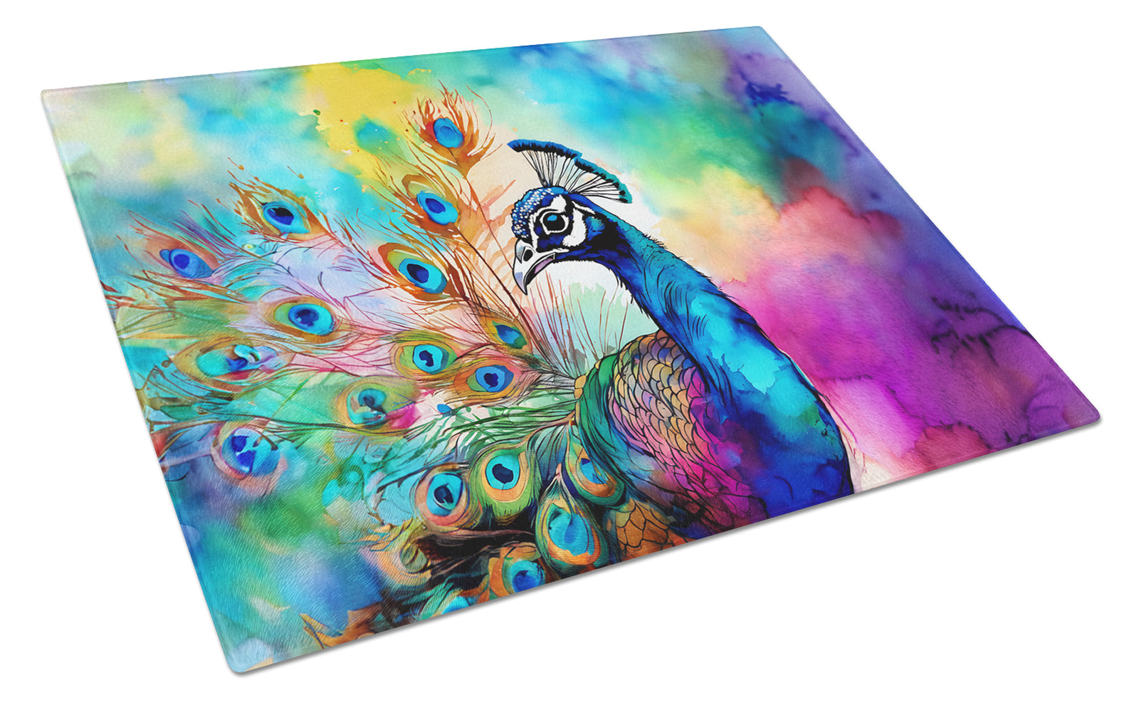 Buy this Hippie Animal Peacock Glass Cutting Board