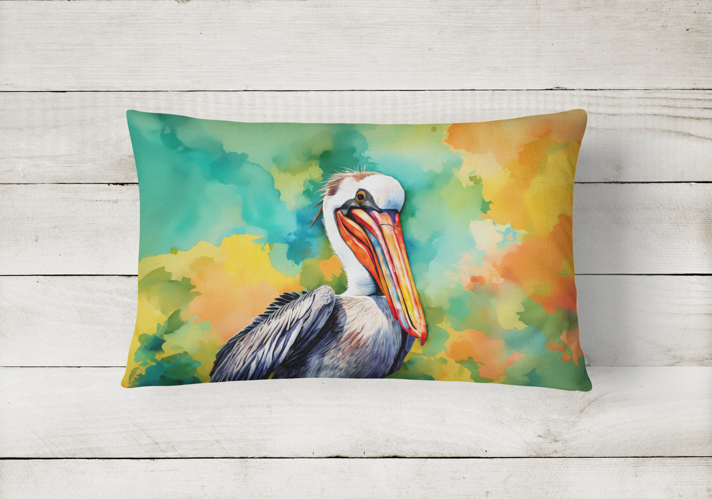 Hippie Animal Pelican Throw Pillow