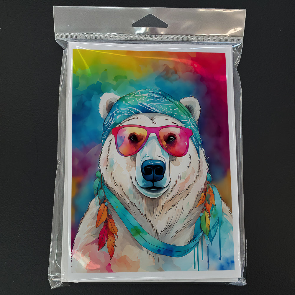 Hippie Animal Polar Bear Greeting Cards Pack of 8