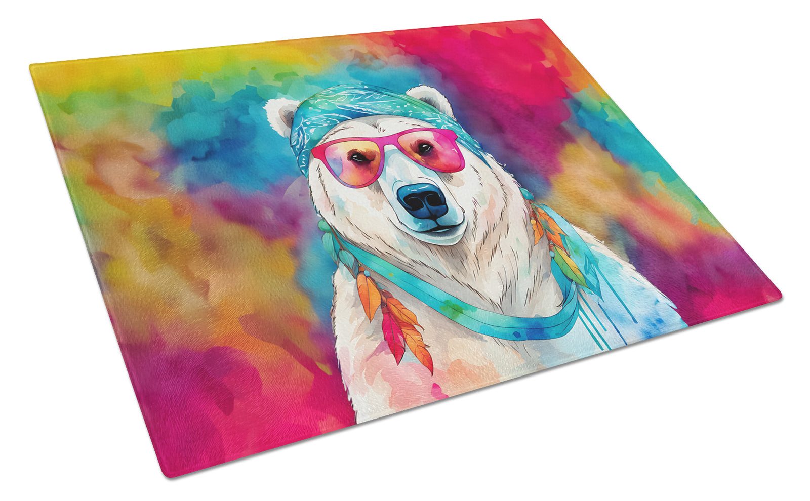 Buy this Hippie Animal Polar Bear Glass Cutting Board