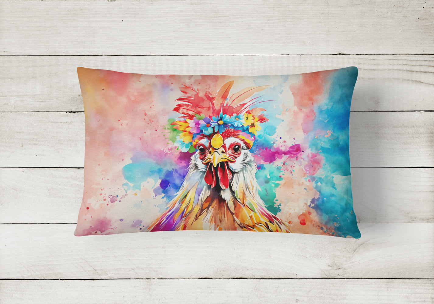 Hippie Animal Polish Poland Rooster Throw Pillow