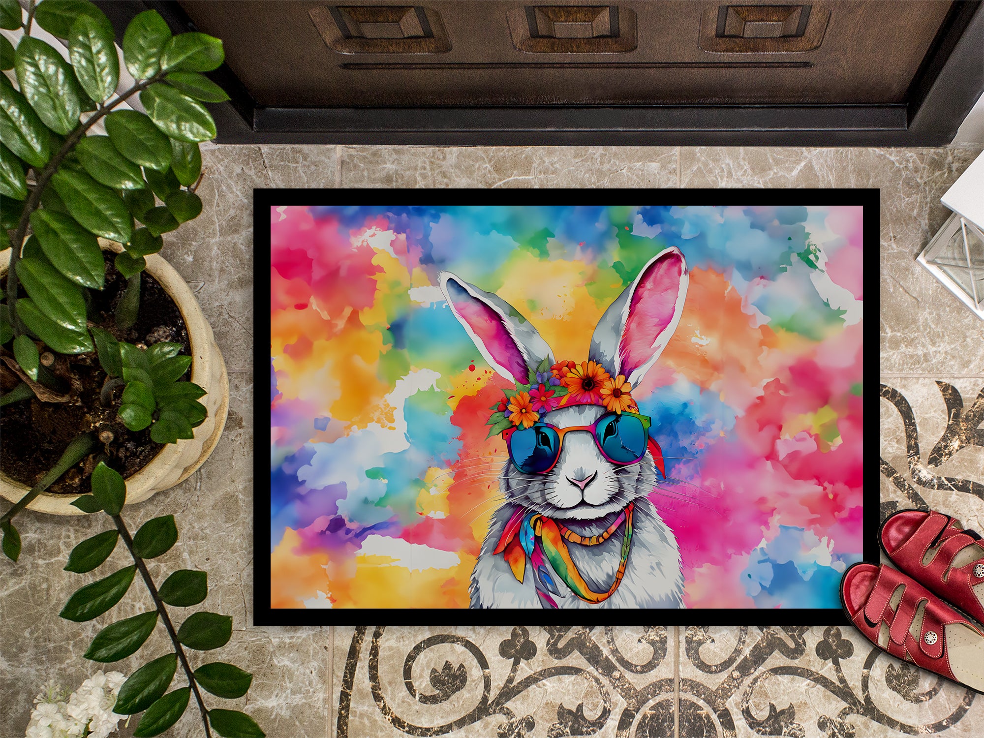 Hippie Animal Rabbit Doormat