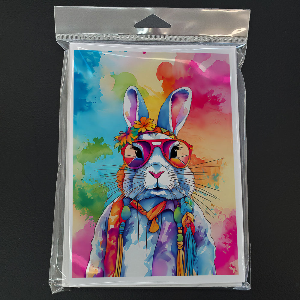 Hippie Animal Rabbit Greeting Cards Pack of 8