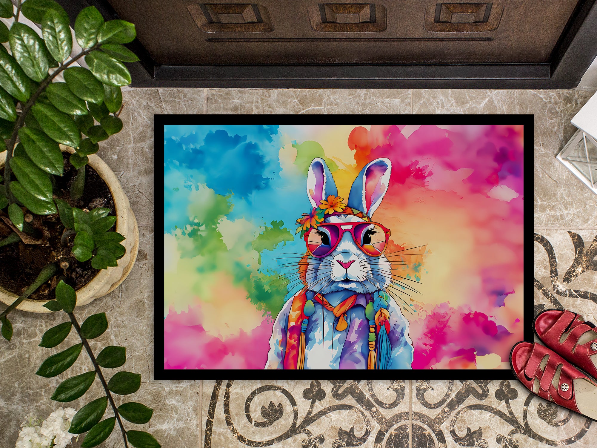 Hippie Animal Rabbit Doormat
