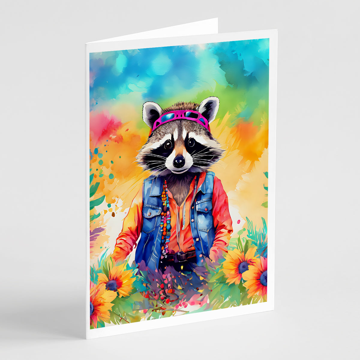 Buy this Hippie Animal Raccoon Greeting Cards Pack of 8