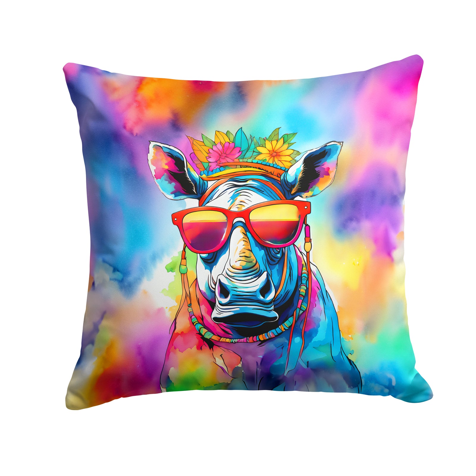 Buy this Hippie Animal Rhinoceros Throw Pillow