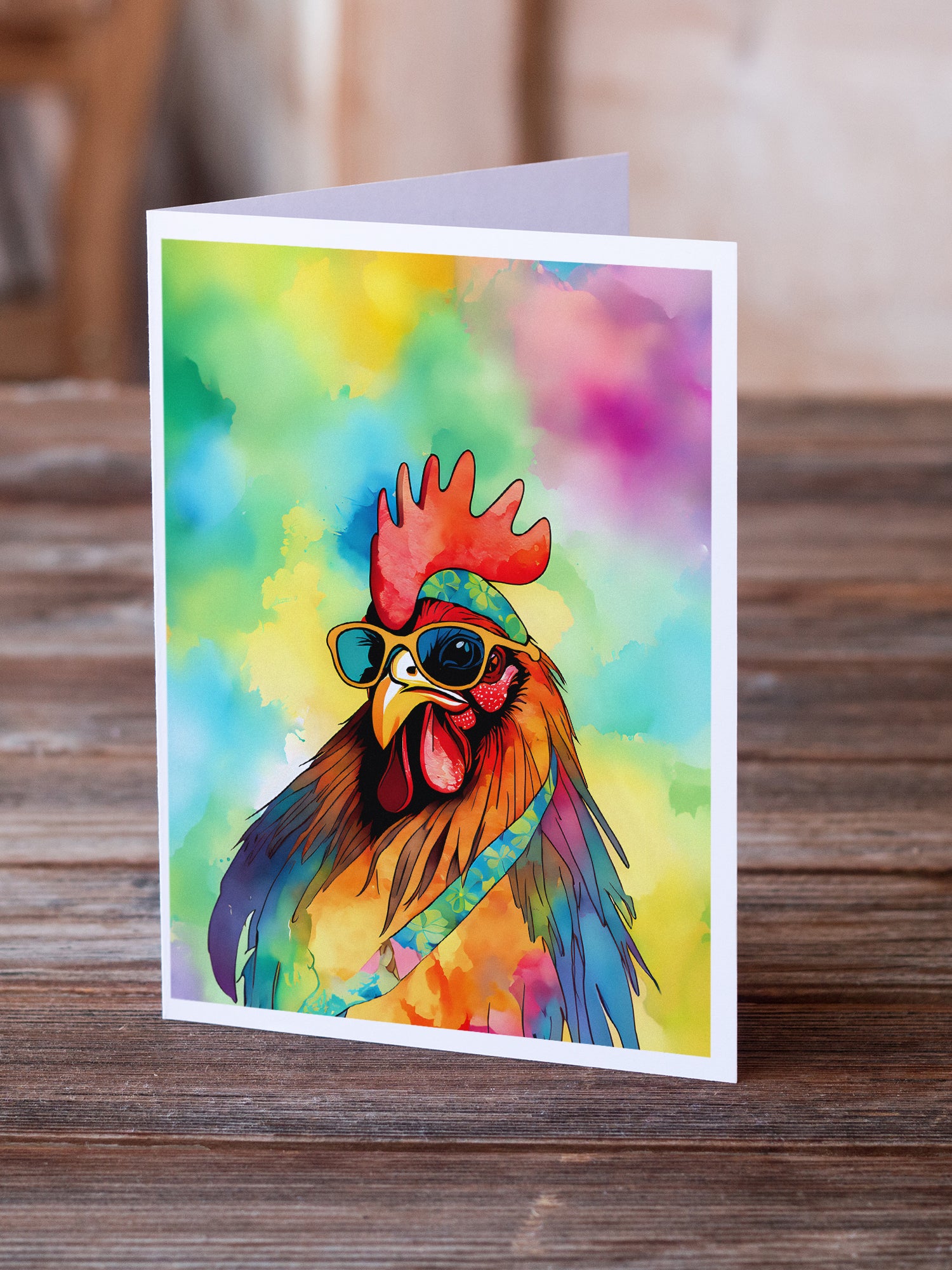 Buy this Hippie Animal Rooster Greeting Cards Pack of 8