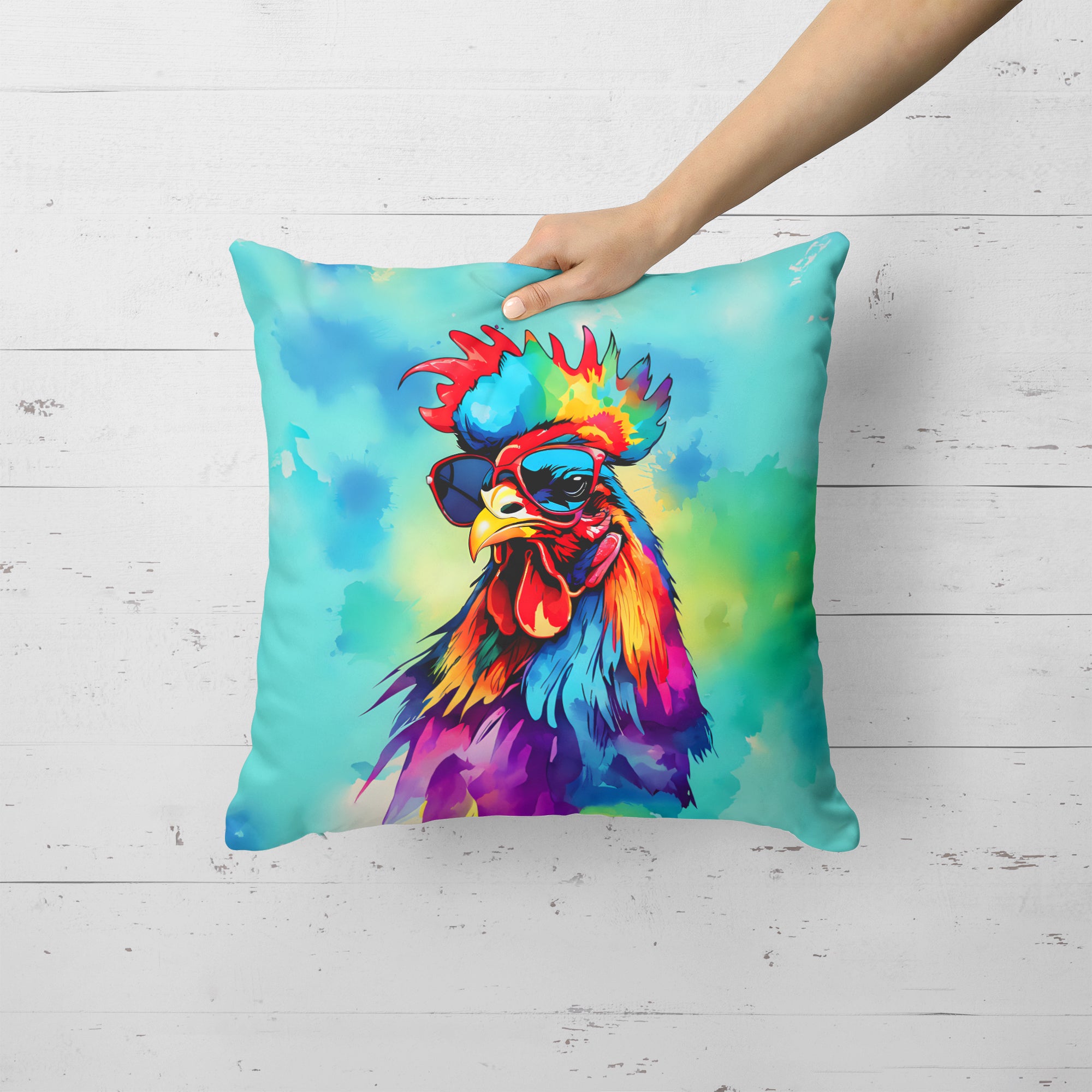 Buy this Hippie Animal Rooster Throw Pillow