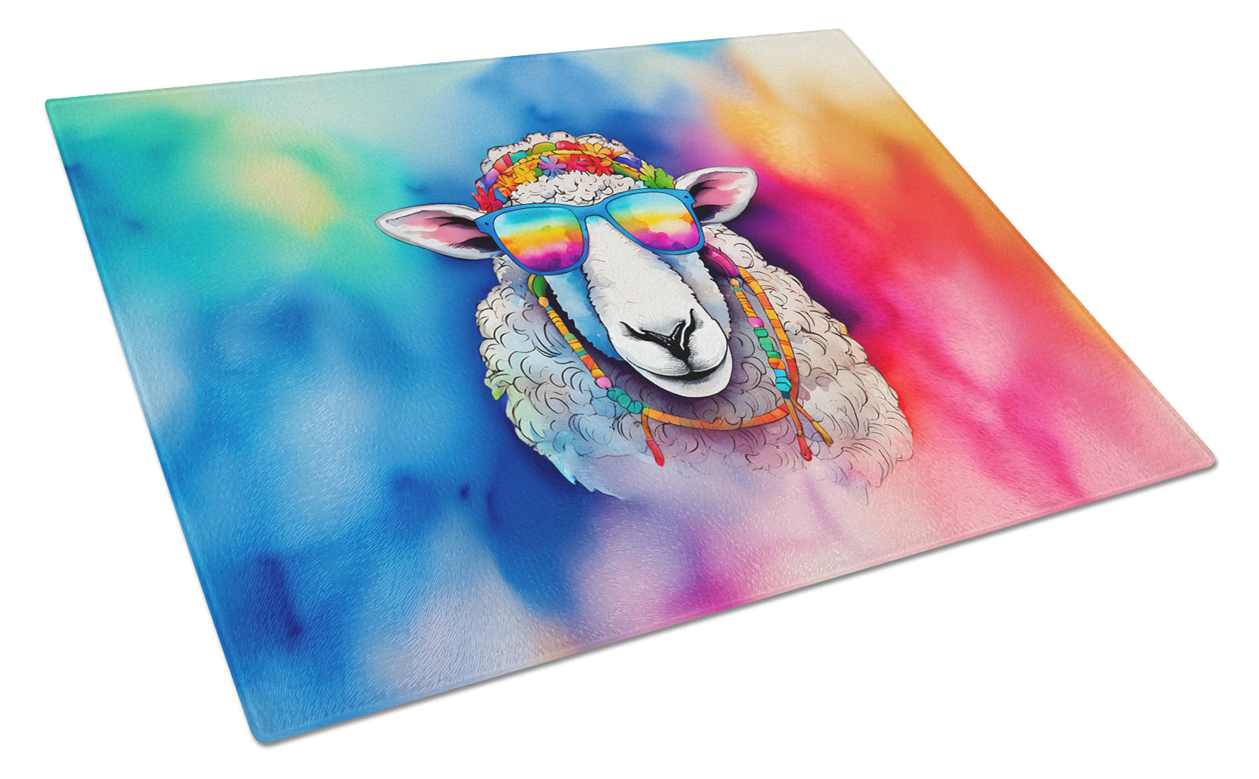 Buy this Hippie Animal Sheep Glass Cutting Board