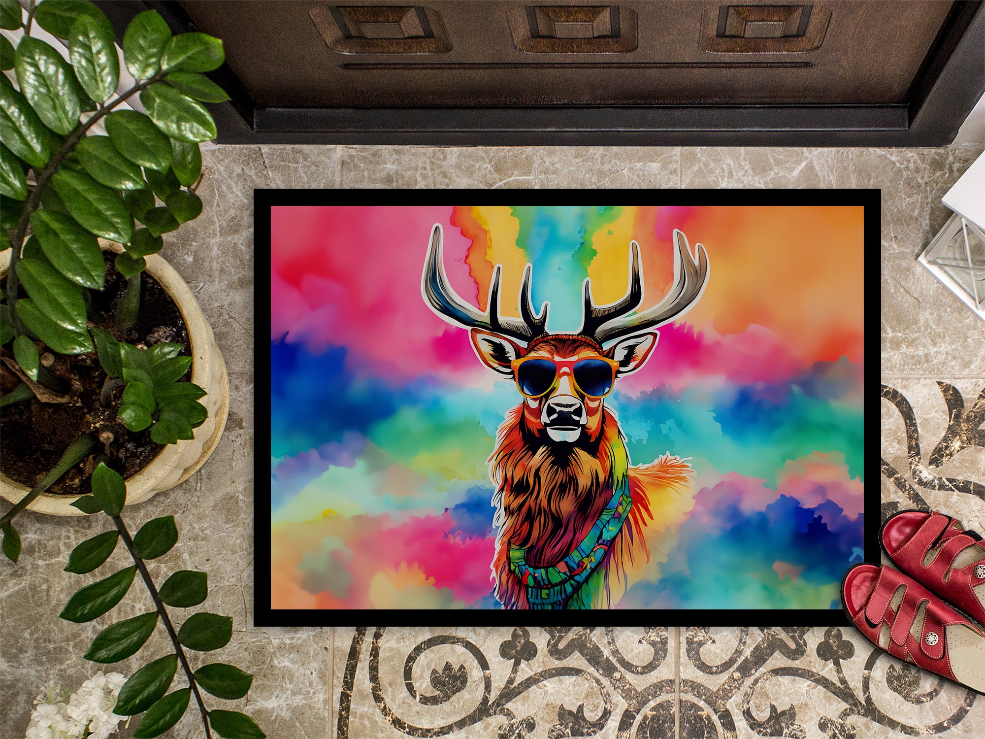 Hippie Animal Stag Deer Doormat