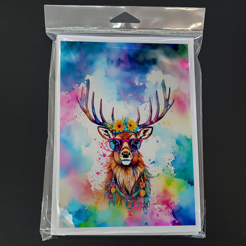 Hippie Animal Stag Deer Greeting Cards Pack of 8