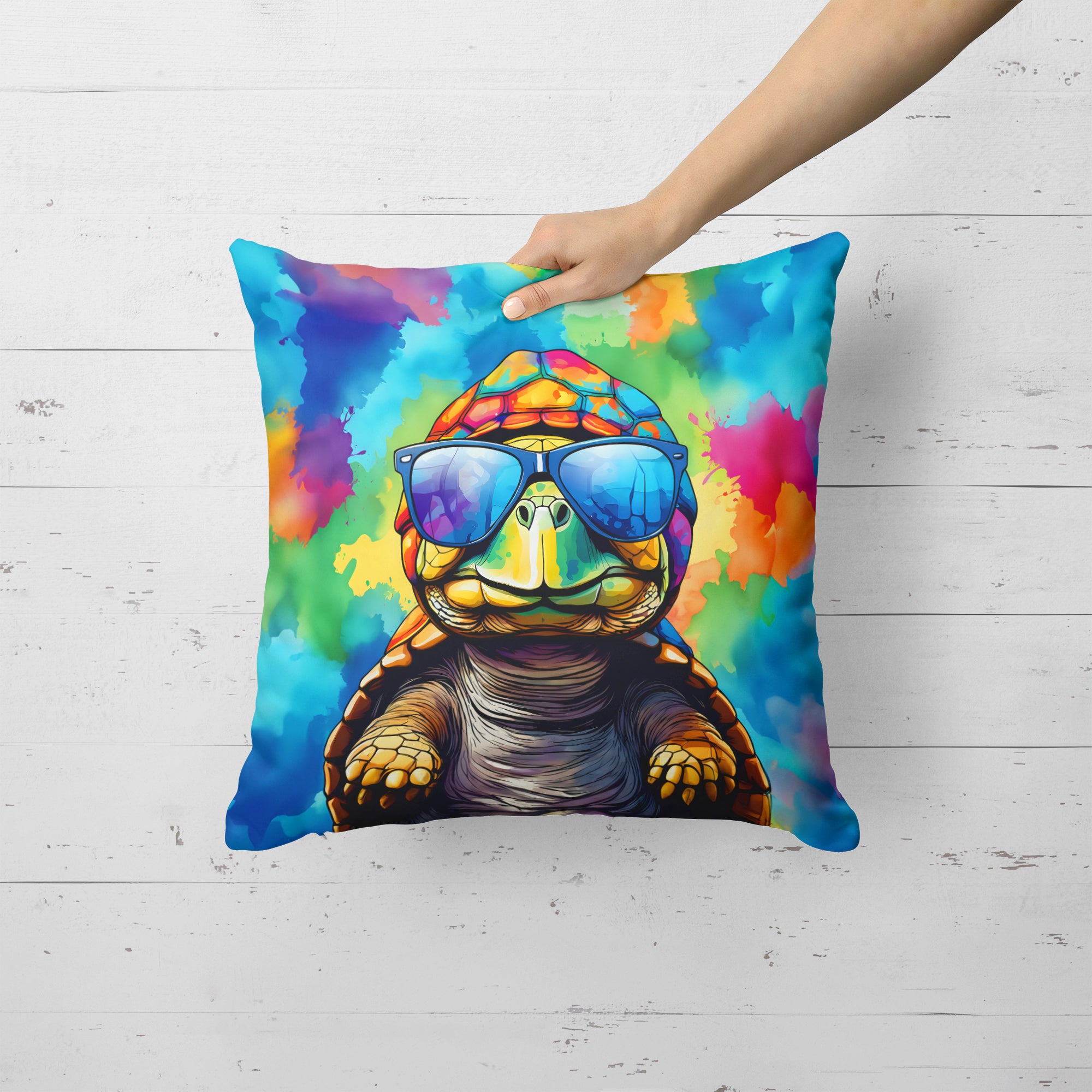 Hippie Animal Tortoise Turtle Throw Pillow