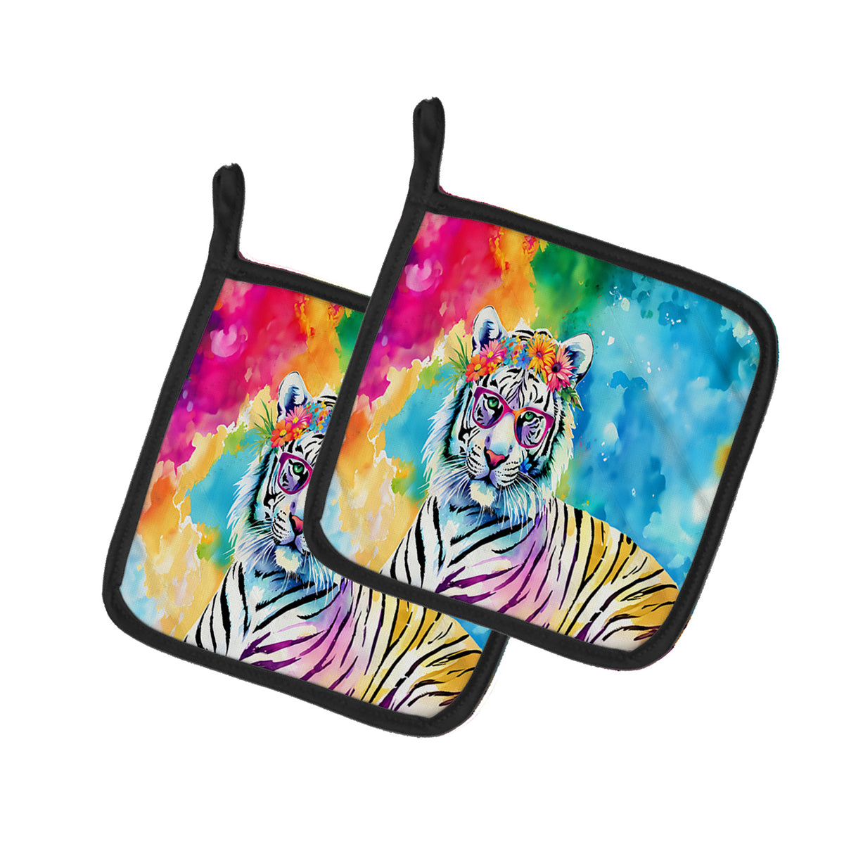 Buy this Hippie Animal White Tiger Pair of Pot Holders